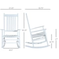 thumbnail image 2 of REKHH Outdoor Rocking Chair, Patio Rocking Chair with Smooth Curves, High Density Wooden Rockers for Lawn Garden Porch, Supports Up to 350lbs, White, 2 of 12