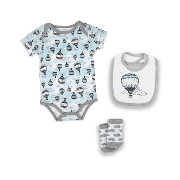 Grey Hot Air Balloon 3 Piece Box Set