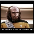 thumbnail image 2 of Men's Star Trek: The Next Generation Worf Judging You in Klingon  Graphic Tee Black Small, 2 of 5