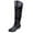 Black, variant on NOKIO Women'S Knee High Dress Boots Women Slip-On Square Heel Solid Color High Boots Knee-High Shoes Round Toe Boots Women'S Knee High Insulated Riding Boots