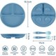 thumbnail image 2 of Assiettes En Silicone Avec Ventouse Pour Bb,3pcs Assiette Ventouse Pour Bb +2 Fourchettes+2 Cuillre Incassable Divises- Passe Au Lave-vaisselle Et, 2 of 5