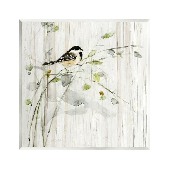Stupell Industries Bird Perched Birch Pattern Animals & Insects Painting Unframed Art Print Wall Art