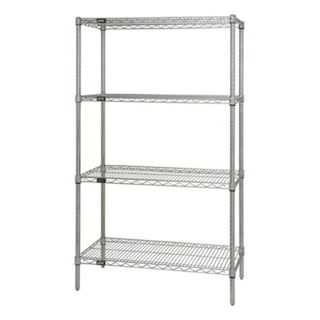 Kit de Démarrage d'Étagère en Fil Chromé à 4 Tablettes 21 x 30 x 54 Po