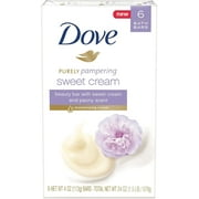 Dove Purely Pampering Beauty Bar, Sweet Cream & Peony, 4 oz bars, 6 ea (Pack of 3)