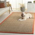 thumbnail image 3 of SAFAVIEH Natural Fiber Arbor Bordered Area Rug, Natural/Rust, 9' x 12' - Large - Coastal Design, Natural & Rust, Seagrass, Ideal for Entryway, Kitchen, Living Room, Office, 3 of 12