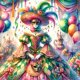 thumbnail image 2 of 5D DIY Full Drill Round Painting Masquerade Girl Decor Art Craft 40x40cm, 2 of 9