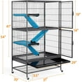 thumbnail image 3 of XgoodX Small Animals Cages Ferret/Guinea Pigs/Chinchilla/Rabbit Cages 2-Story Rolling Metal Critter Nation w/ 2 Removable Ramps &Litter Box, Hammock,Black, 3 of 8