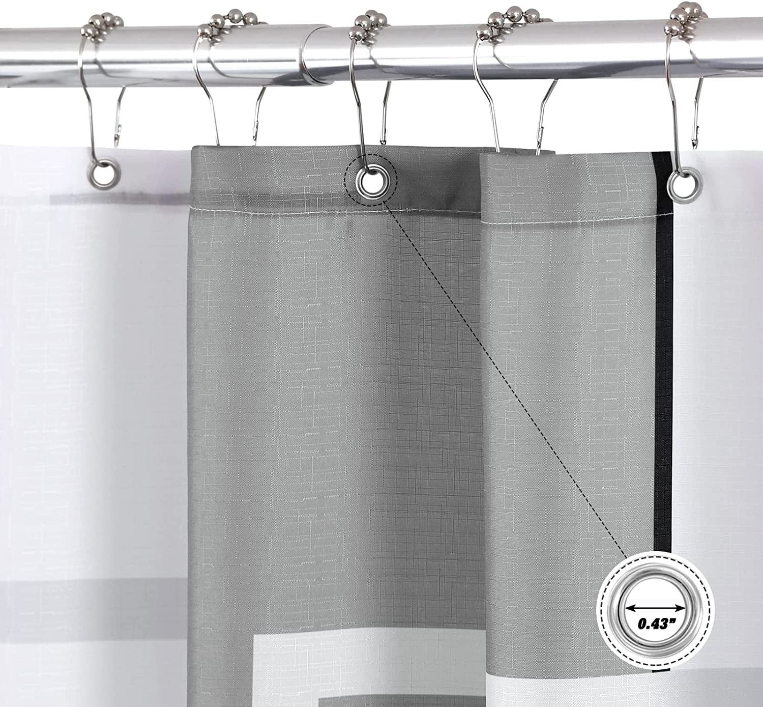 Brown Shower Curtain Set Modern Shower Curtains for Bathroom Fabric Brown and White Shower Curtain Abstract Geometric Decorative Bath Curtains Gray Shower Curtain Water Repellent 72x72 Inch