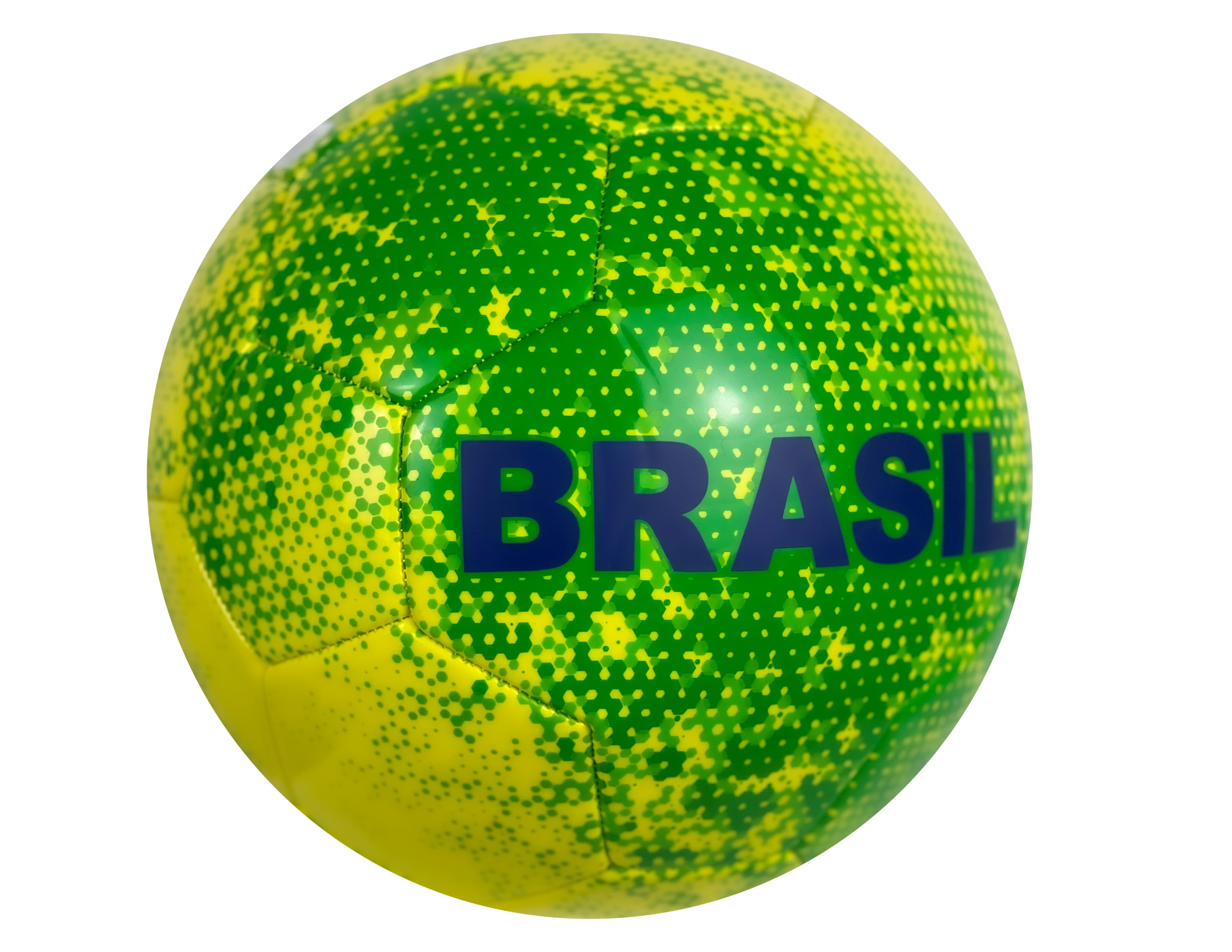 Icon Sports Brazil Fan Soccer Ball, Yellow/Green, Polyurethane, Size 5