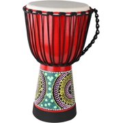 Goatskin Djembe Drum 10'' x 20'' African Hand Drum with Mahogany Body Hand Painted Pattern for Adults Drummer Beginners