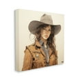 thumbnail image 4 of Stupell Industries Brunette Cowgirl on Beige Abstract Painting Gallery Wrapped Canvas Art Print Wall Art, 17 x 17, 4 of 8