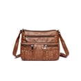 thumbnail image 3 of Bolsa de hombro tipo bandolera de cuero suave Retro PU para mujer multibolsillos sólidos JShteea Para Estrenar, 3 of 7