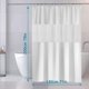 thumbnail image 3 of Cortina de Ducha 200x180cm Cortina de Baño Poliéster y EVA Semitransparente Impermeable Antimoho para Baño - Blanco, 3 of 5