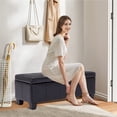 thumbnail image 2 of Ciphrias Storage Ottoman Bench Black Wood Legs 41.5 Inch For Bedroom, 2 of 8