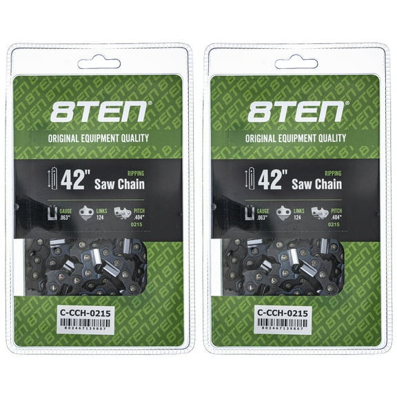 Ripping Chainsaw Chain 42 inch .063 .404 124DL for Husqvarna 501843124 2 Pack 810-CCC2437H