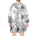 thumbnail image 2 of Wearable Oversized Blanket,Pioneer Flower Floral Print Pattern Wearable Blanket Hoodie for Adults,Cozy Hooded Blankets with Super Pockets,Super Warm Fuzzy Pullover for Women & Men, 2 of 6