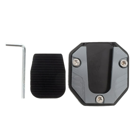 FUTUREORYY 1Set Metal Motorcycle Bracket Foot Pad Grey Titanium Anti-slip Extension Pad for Uneven or Slippery Ground