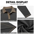 thumbnail image 5 of Mens Long Sleeve Polo Shirts Fashion Casual Raglan Button Polo Tee Collared Golf Shirt Dark Gray XXL, 5 of 7