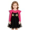 thumbnail image 2 of Vividxx Toddler Girl Halloween Dress Long Sleeve Cartoon Print Mesh Tutu Dress Party Outfit for Kids 12-18 Months, 2 of 9