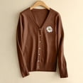 thumbnail image 6 of Hfnxid Women's Cardigan Sweaters Lightweight Button Down Sweater Loose Fit Long Sleeve V Neck Cardigans Fashion Casual Clothing Brown XXL, 6 of 6