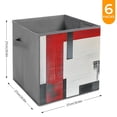 thumbnail image 6 of Collapsible Oxford Fabric Storage Cubes with Handles, Large Mid Foldable Oxford Cloth Bins Set of 2/6, Closet Organizers for Shelves Clothes Home Kitchen Toy - Black Red Plate-1, 6 of 7