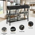 thumbnail image 3 of 47" Entryway Table, Lofka Console Table Sofa Table with 3 Drawers, 3 Tier Storage Shelves, Fabric Bag, Rustic Brown, 3 of 8