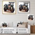 thumbnail image 4 of Designart "Sleek Speed Motorcycle in Orange and Black I" Transportation Wall Art - Modern Orange Motorcycle Living Room Canvas Art, 4 of 6