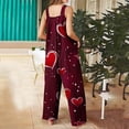 thumbnail image 6 of Idoravan Womens Jumpsuits and Rompers Summer Women's Printed Jumpsuit Casual Button Pocket Sleeveless Wide Leg Trousers, 6 of 6