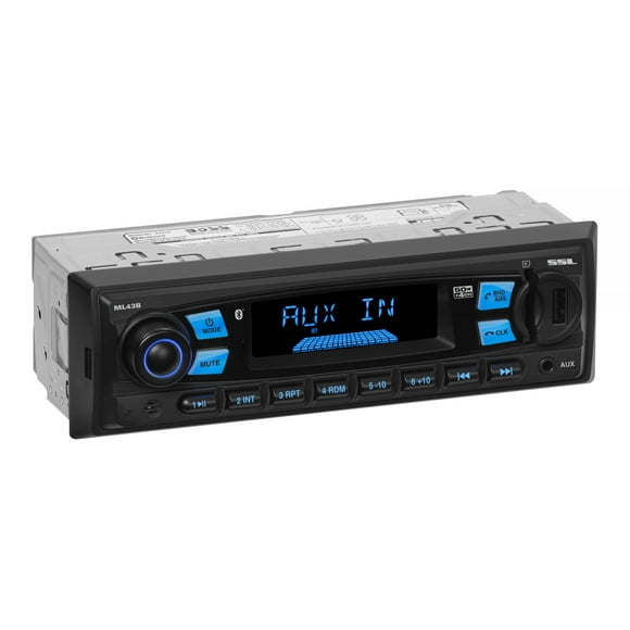 Sound Storm Laboratories ML43B Système Audio Stéréo de Voiture - Pousser pour Parler "Hey Siri" "Hey Google", Din Unique, Audio Bluetooth et Unité Principale Appelante, Pas de Lecteur CD DVD, Récepteur Radio, Brancher à l'Amplificateur