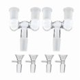 thumbnail image 2 of Glass Tube Adapter, 2 Pcs 14mm to Double 14mm Female Adapter with 4 Pcs 14mm Transparent Glass Funnel Adapter, 2 of 5