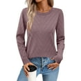 thumbnail image 5 of Maplenight Fall Sweaters for Women Crew Neck Long Sleeve Pullover Tops Knit Soft Cozy Sweater Business Casual Fall Clothes, 5 of 8