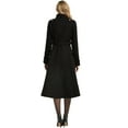 thumbnail image 2 of FUNING Long Trench Pea Coat for Women -  Winter Trench Coat Goth Lapel Peacoat Outwear Thick Hood Pea Jacket Trenchcoat, 2 of 7