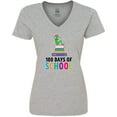thumbnail image 3 of Inktastic 100th Day of School Party Women's V-Neck T-Shirt, 3 of 5