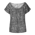 thumbnail image 4 of Femmes Tops Robe Décontractée Col Rond Imprimé Manches Courtes T-Shirts en Vrac Confortable d'Été Sortant Chemise Tee-Shirt, 4 of 6