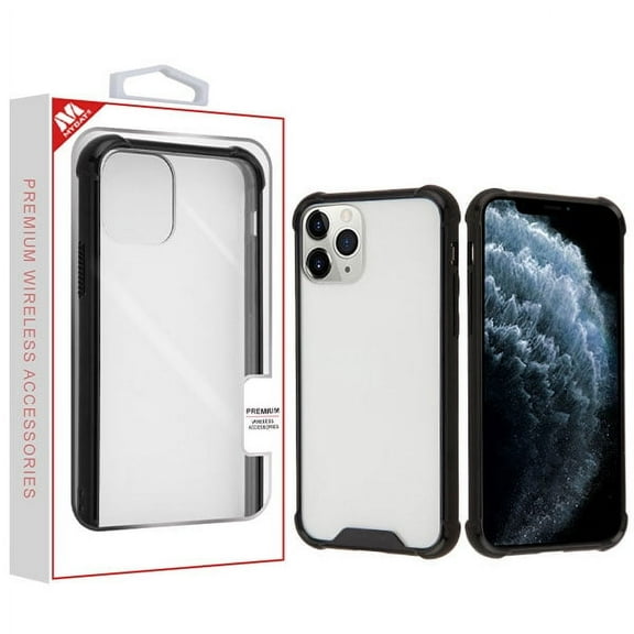Apple iPhone 11 PRO Phone Case Shockproof Hybrid Bumper Frame Gummy Rubber Soft Silicone TPU Shock Absorption Non Slip Ultra Slim Thin Highly Transparent Clear [BLACK] Cover for Apple iPhone 11 Pro