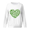 thumbnail image 4 of Outfmvch T-Shirt de la Saint-Patrick pour Femmes Tenues de la Saint-Patrick pour Femmes T-Shirts de la Saint-Patrick pour Femmes Imprimé Graphique Sweat à Manches Longues Col Rond Pull de Vacances Blanc TTG, 4 of 4