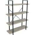 thumbnail image 2 of Sunnydaze Industrial-Style 4-Tier Bookshelf, Oak Gray, 2 of 7