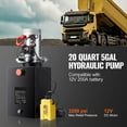 thumbnail image 3 of VEVOR Hydraulic Pump 20 Quart Single Acting Dump Trailer Pump Power Unit DC 12V, 3 of 10