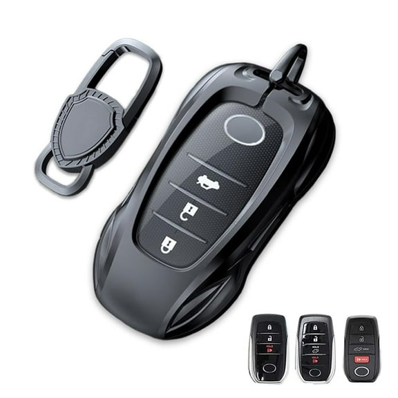 Zinc Alloy Metal Car Key Fob Case Accessories Compatible for Toyota Land Cruiser, 4Runner, RAV4, Camry, Highlander 2019-2022 Smart Key Fob Cover Protector Shell