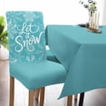 thumbnail image 2 of Chair Covers for Dining Room Set of 6,Let Snow Words on Blue Background Stretch Seat Protector Removable Washable Chairs Slipcovers for Kitchen Banquet Wedding Hotel,Winter Snowflakes, 2 of 6