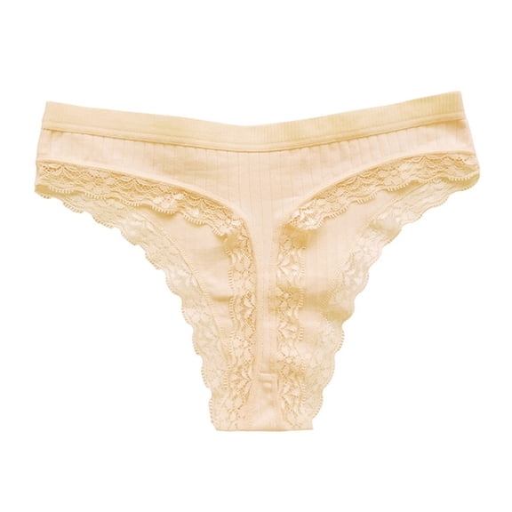 Panties for Women Low Waisted Sexy Daily Solid Color Thin Breathable Lace Thong Underwear L
