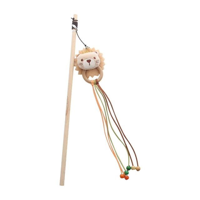 Cat Teaser Toy, Plush Cat Toy Catcher Exerciser Durable Interactive Cat Toy with Bear