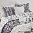 thumbnail image 3 of Nanshing 3 Piece Grayish Purple Comforter Set, Queen Size Solid Microfiber Print Bedding Set,All Season Leaves Bedding, 3 of 8