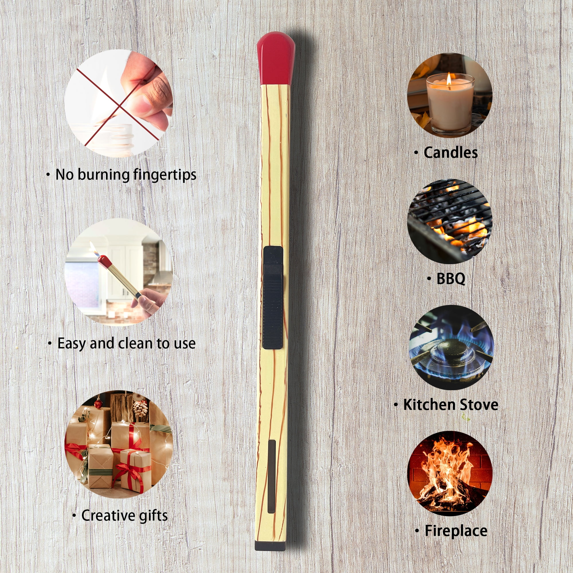 24PACK 8" Match Stick Shaped Multipurpose Butane Lighter BBQ Candle lighter Gift for woman man Christmas Halloween