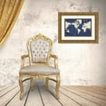 thumbnail image 3 of Schlabach, Sue 18x13 Gold Ornate Wood Framed with Double Matting Museum Art Print Titled - Blueprint World Map, 3 of 4