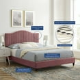 thumbnail image 4 of Modway Juniper Channel Tufted Velvet King Platform Bed in Dusty Rose, 4 of 12