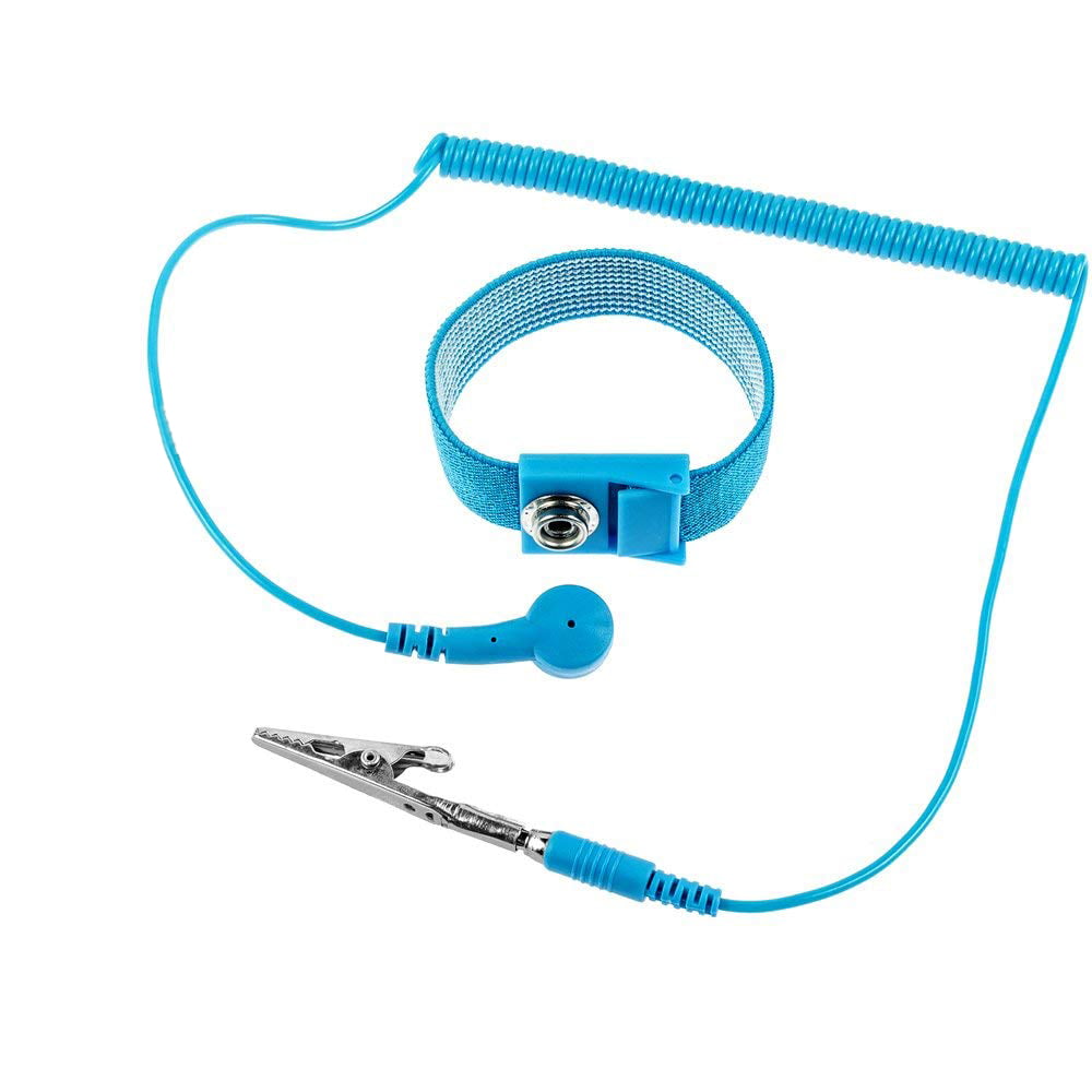 PVC Anti-Static Wrist Strap Band ESD Discharge AntiStatic Wrist Belt Blue 