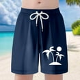 thumbnail image 2 of Gyexs Boys Swim Trunks Size 8-9 Quick Dry UPF 50+ Swimwear Elastic Drawstring Bathing Suit Hawaiian Beach Swim Boards Shorts Dark Blue, 2 of 7