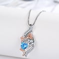 thumbnail image 6 of Taioiat Double Birthstone Necklaces for Women 18K Gold Plated Birthstone Rose Flower Jewelry Anniversary Valentines Day Mother's Day Birthday Gifts for Her Wife Girlfriend Mom, 6 of 7