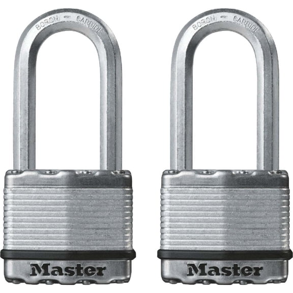 Master Lock M5XTLF Magnum Stainless Steel Laminated Padlock, 2", 2Pack